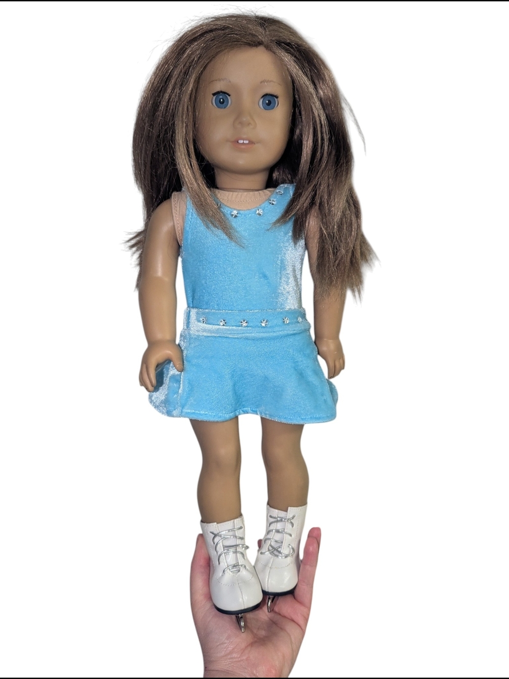 American Girl 18" Doll with Ice Skating Outfit & Skates | Brown Hair | TLC